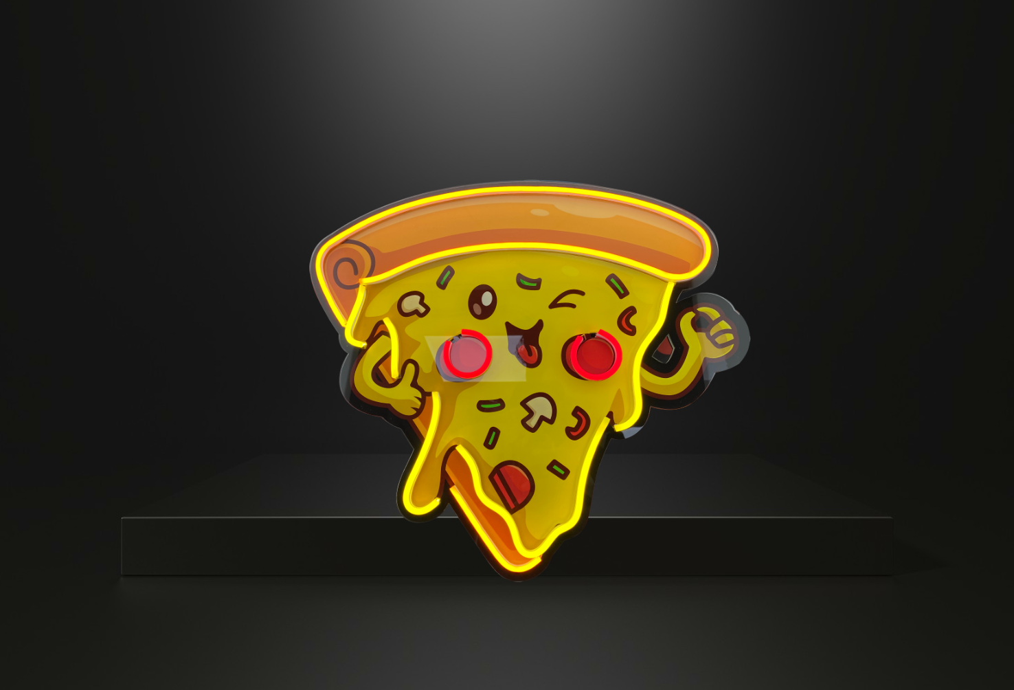 Pizza Smiling Face Decorative LED Signage Twengu