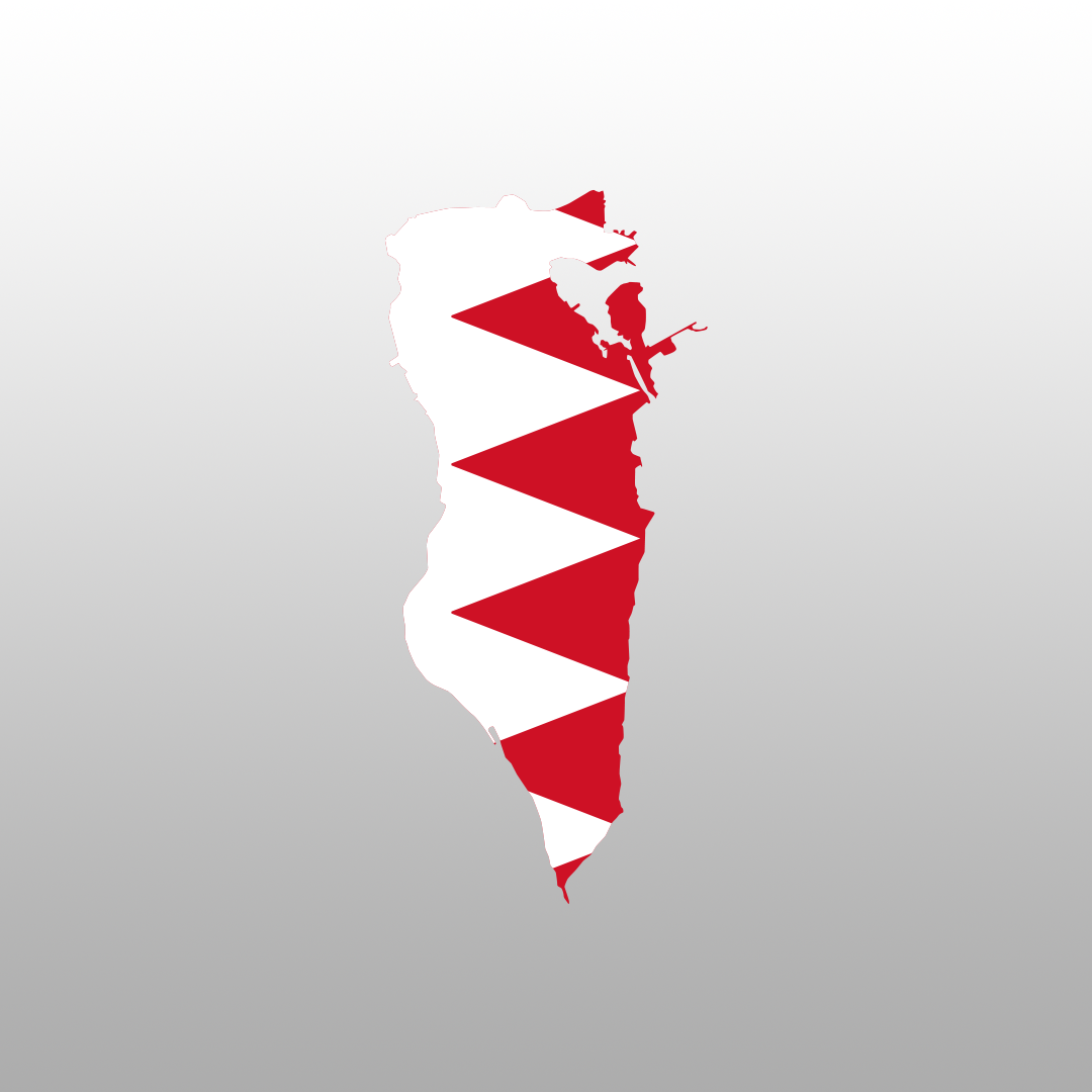 Bahrain Country Shaped Flag