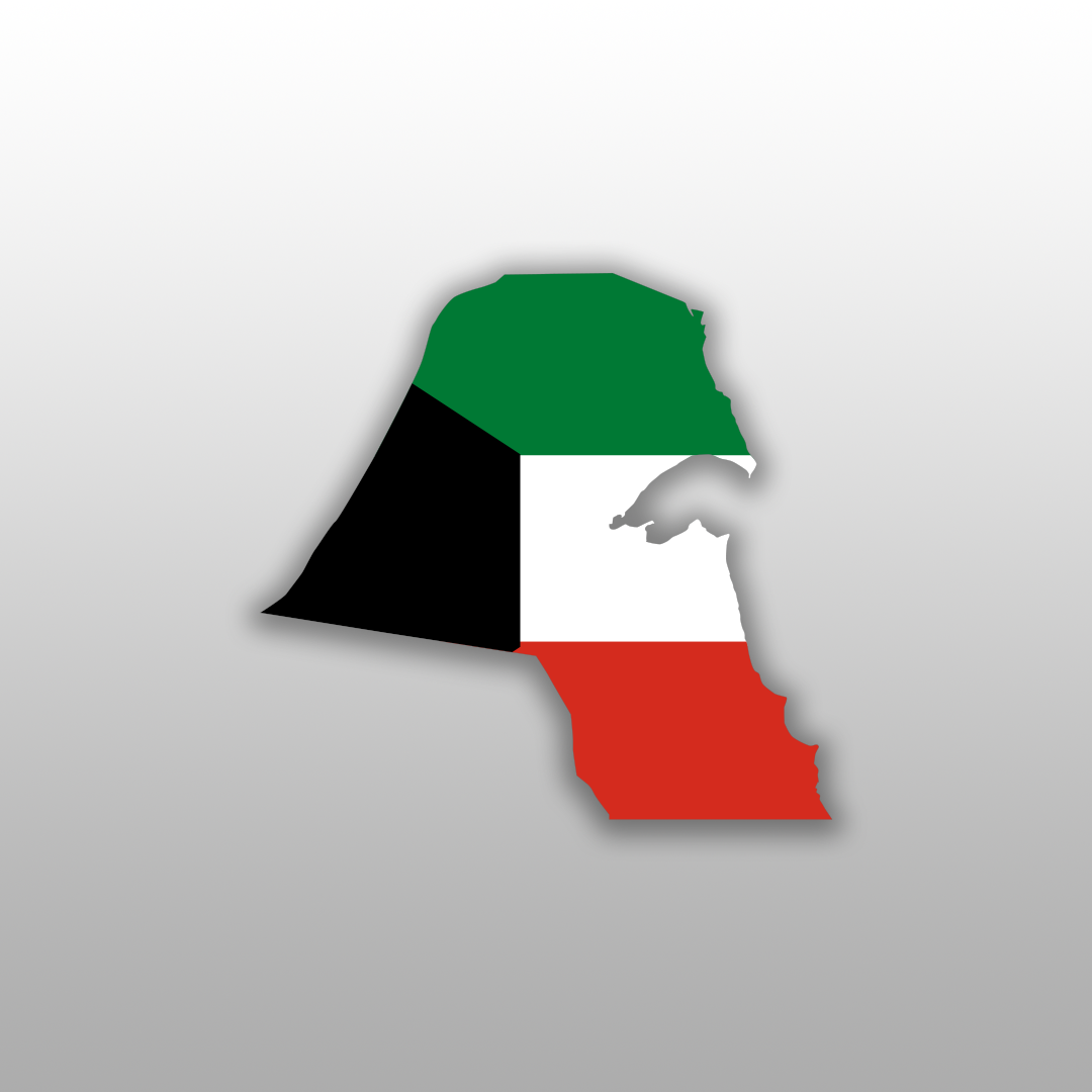 Kuwait Country Shaped Flag