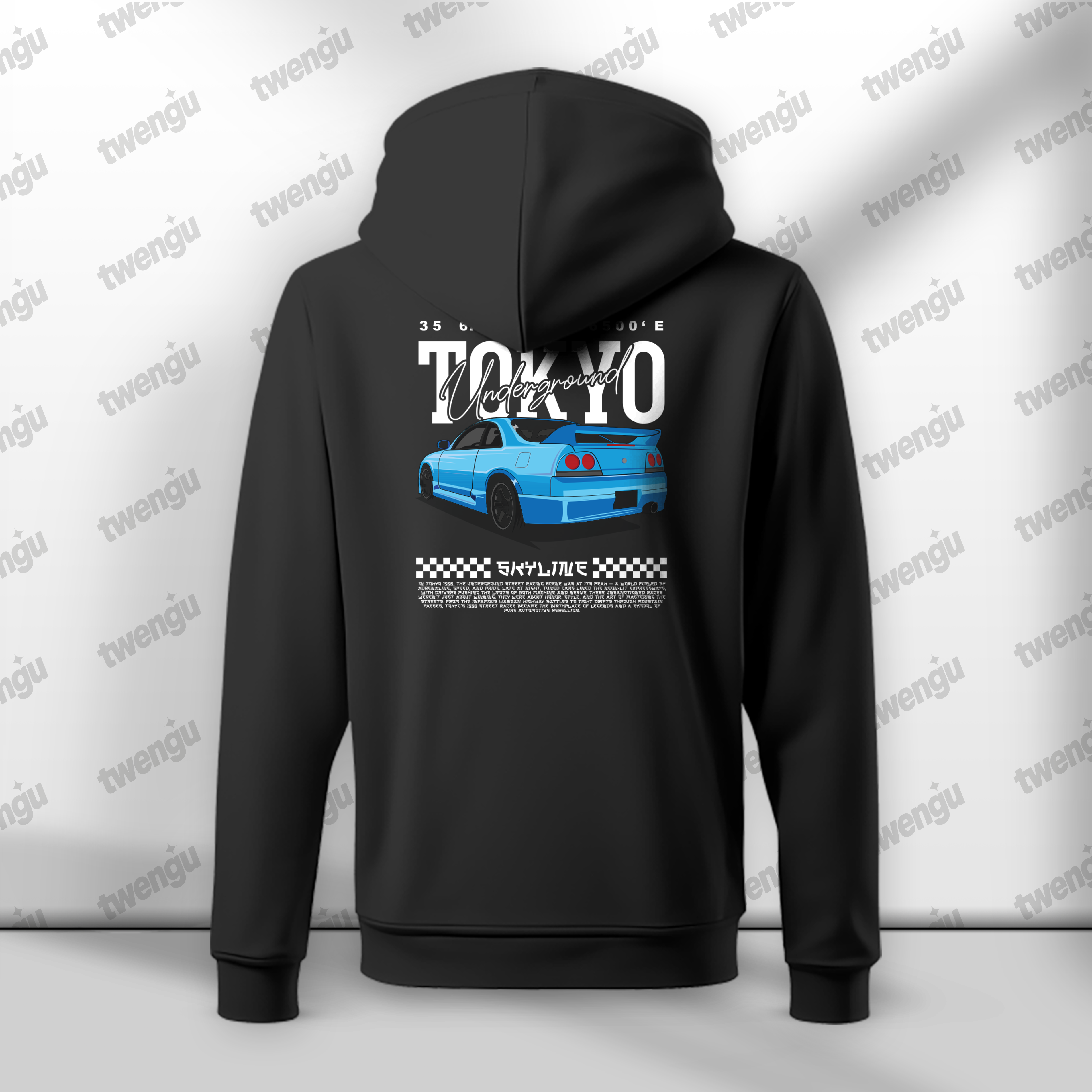 Tokyo Underground Hoodie – R34 Skyline Street Racer Design
