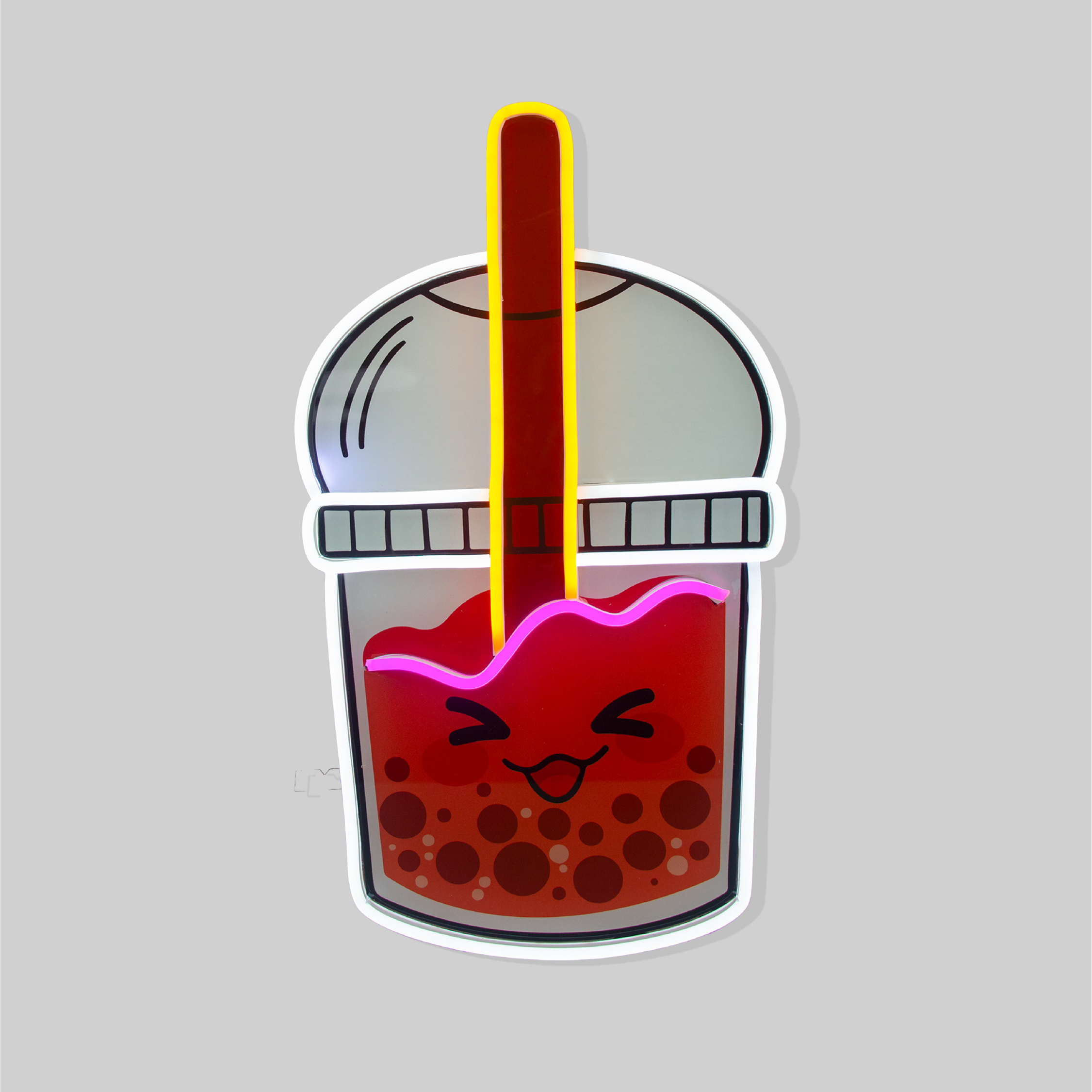 Bubble Tea Happy Face LED Neon Signage