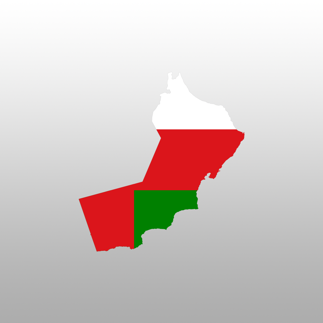 Oman Country Shaped Flag