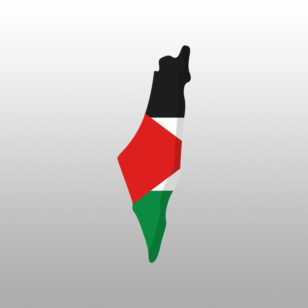 Palestine Country Shaped Flag