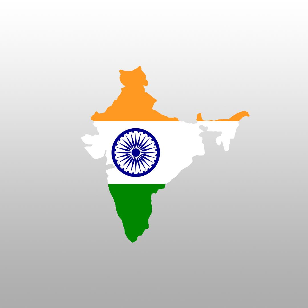 India Country Shaped Flag Decal