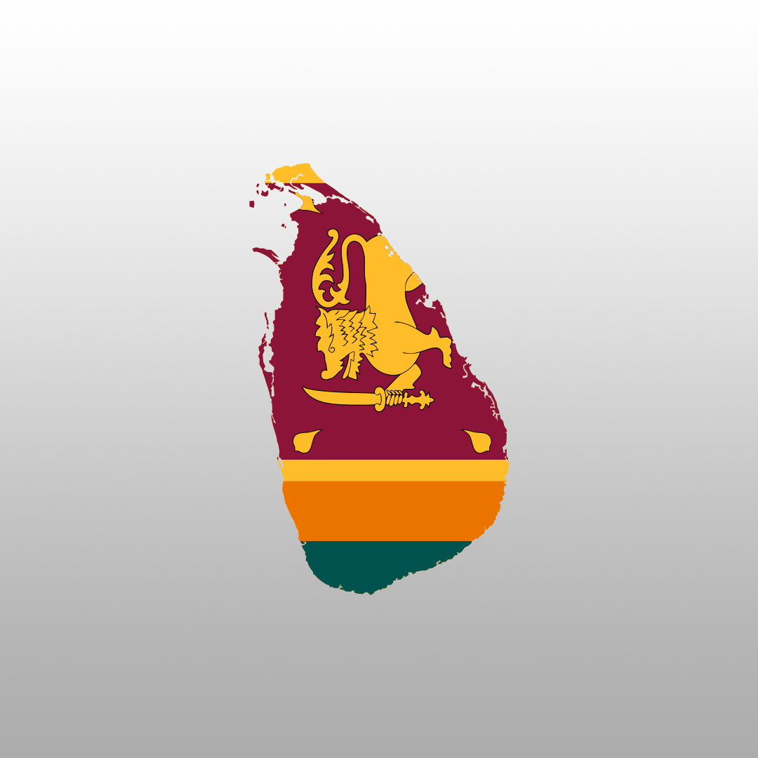 Sri Lanka Country Shaped Flag