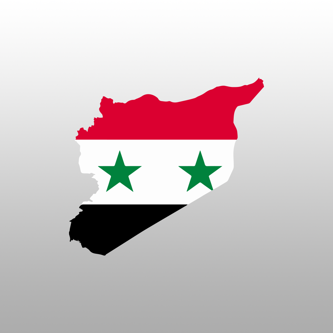 Syria Country Shaped Flag