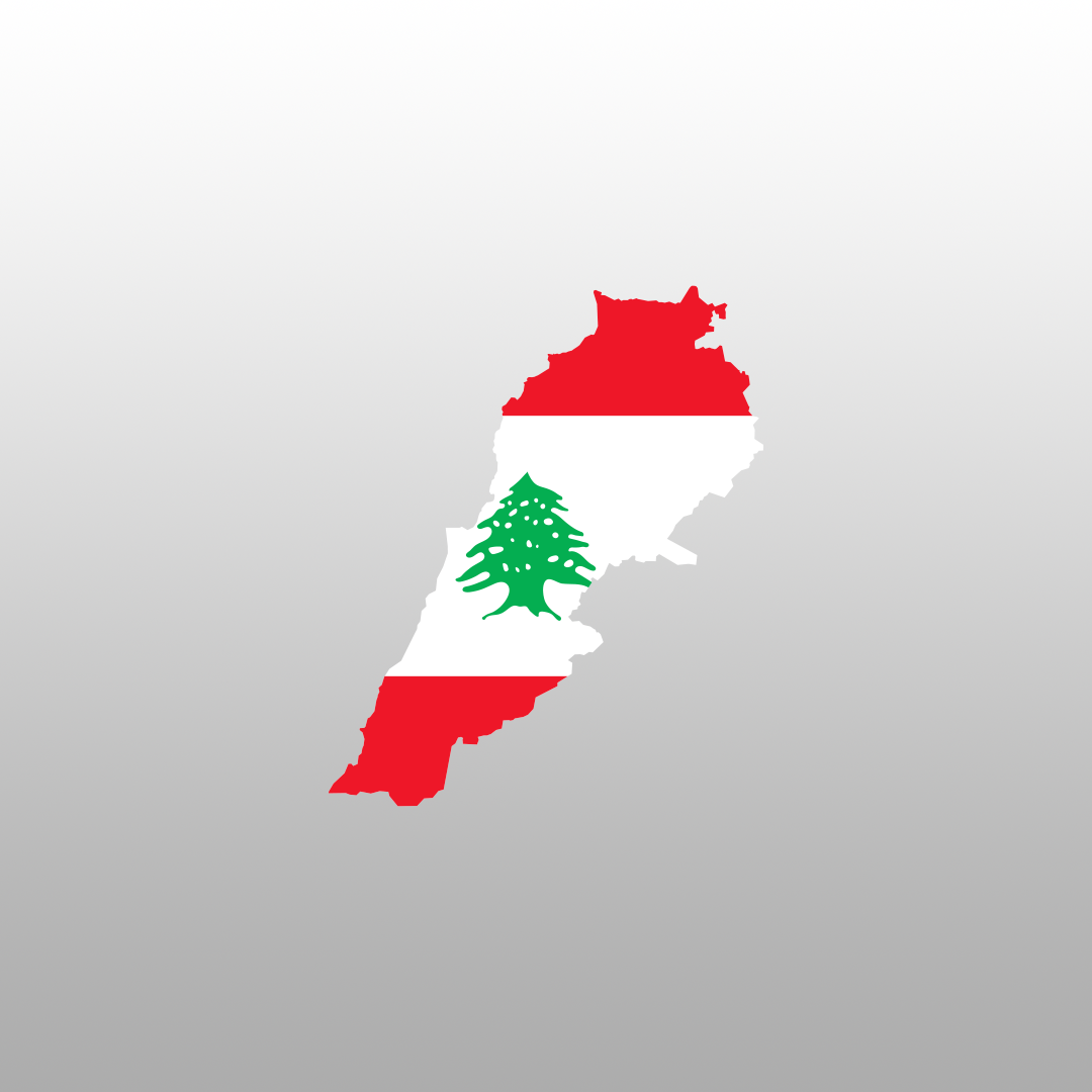 Lebanon Country Shaped Flag